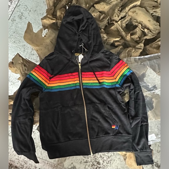 ‼️RARE‼️ 🎸AVIATOR NATION🎸6 Stripe Retro Black hoodie✨size S✨ - Picture 8 of 13